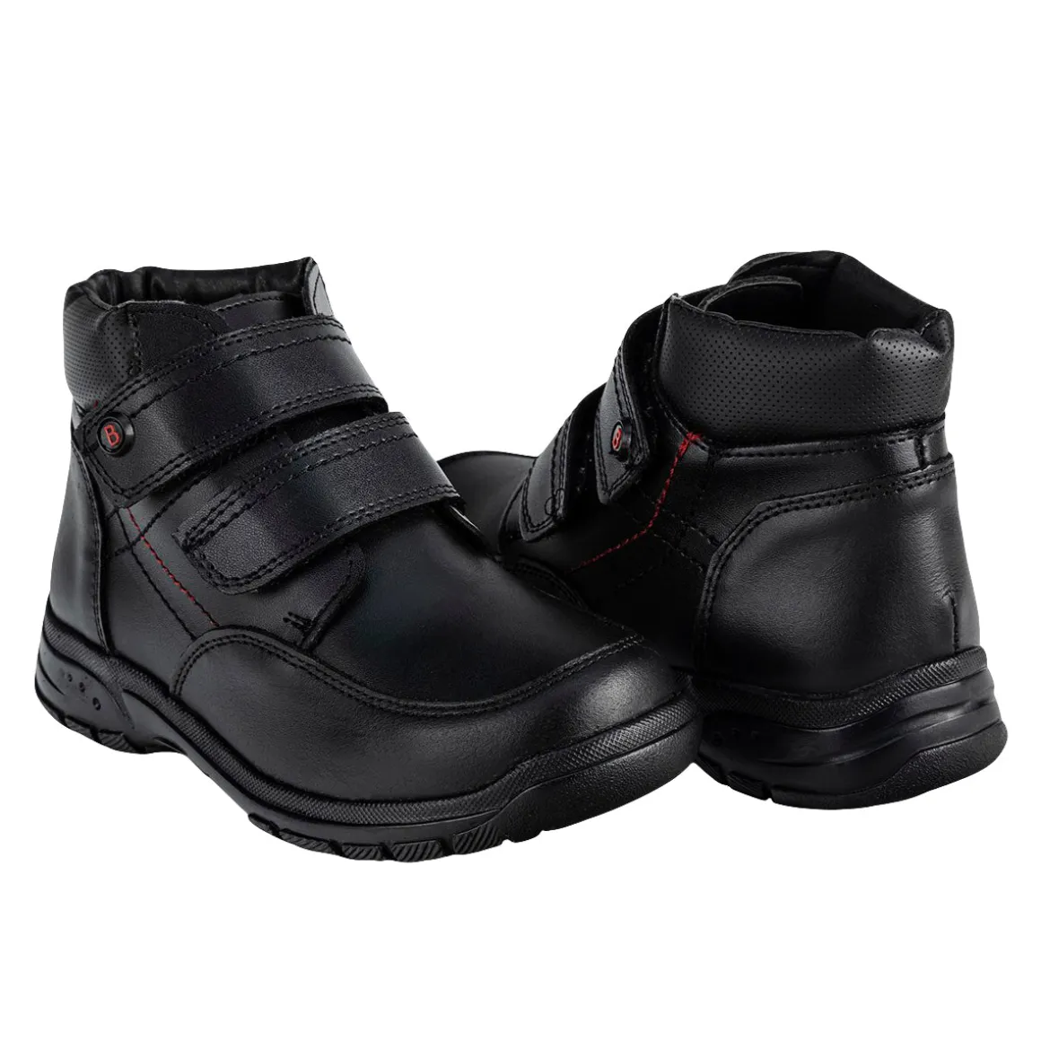 Bota Botín Escolar Bambino Para Niño Velcro Negro 05386