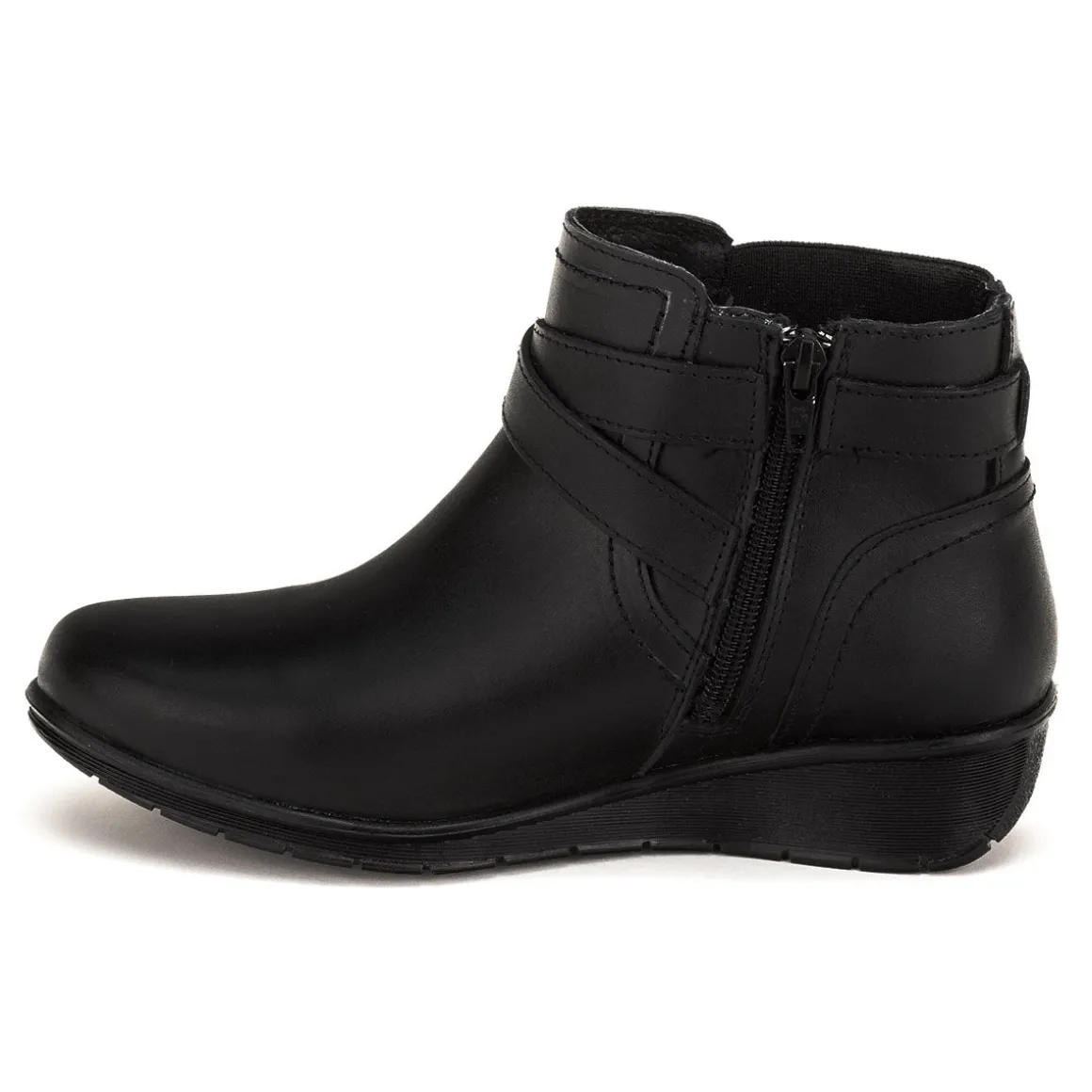 Bota Botín Piel Negro Tacón corrido Para Mujer Epidemia 02046
