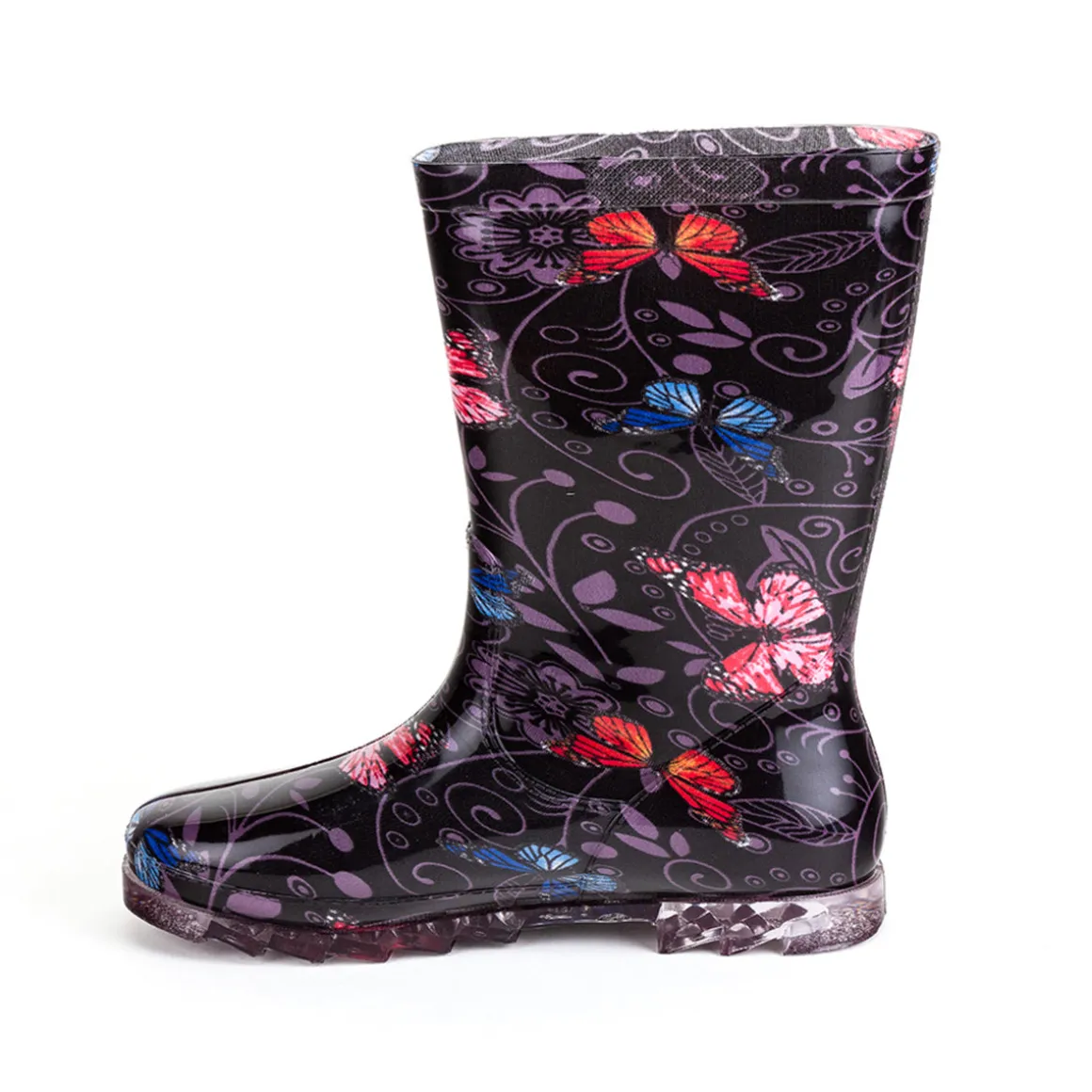 Bota Lluvia Mariposa Para Mujer Pinet 04267