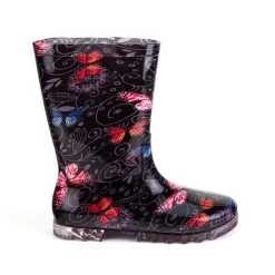 Bota Lluvia Mariposa Para Mujer Pinet 04267