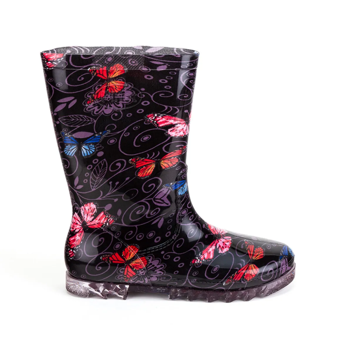 Bota Lluvia Mariposa Para Mujer Pinet 04267
