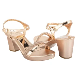Sandalia Fiesta Graduación Moda Brillo Para Mujer Joza 06357/58 Plata-Oro