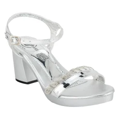 Sandalia Fiesta Graduación Moda Brillo Para Mujer Joza 06357/58 Plata-Oro