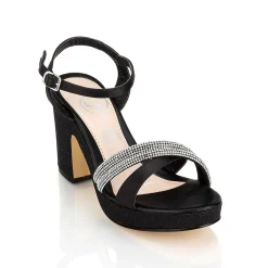 Sandalia Vestir Fiesta Graduación Para Mujer Moda Tacón Plata Joza 02930-03507
