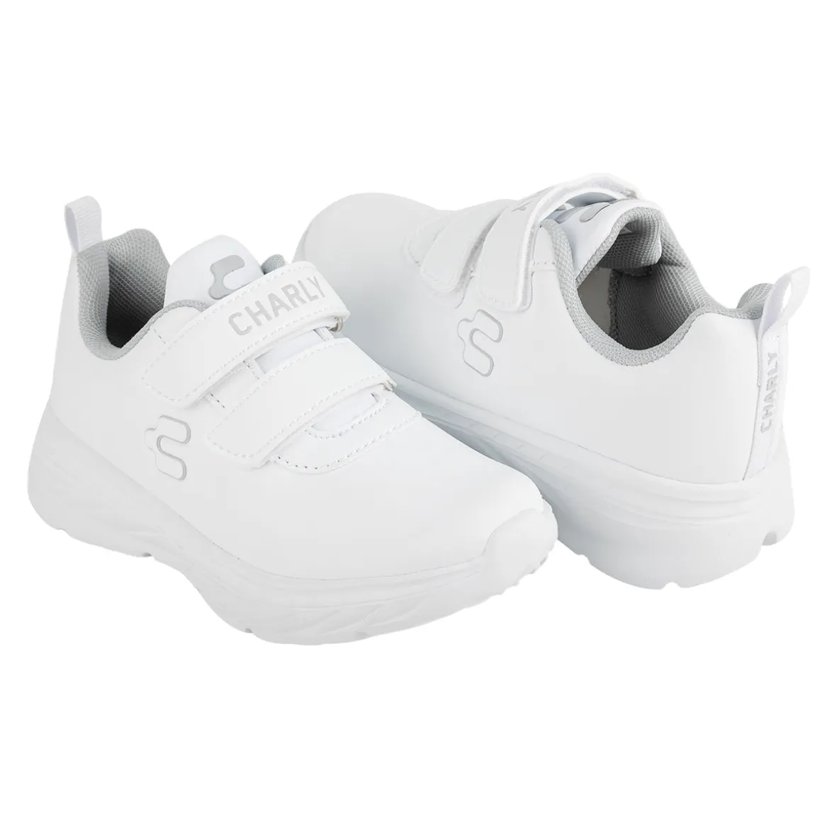 Tenis Blancos Charly Para Niño Sport Lark Velcro 05737