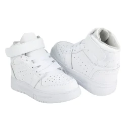 Tenis Blancos Escolar Bota Casual Velcro Para Niño Joven Blasito 05535