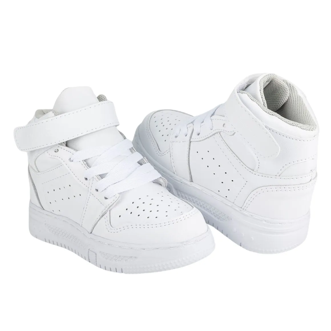 Tenis Blancos Escolar Bota Casual Velcro Para Niño Joven Blasito 05535