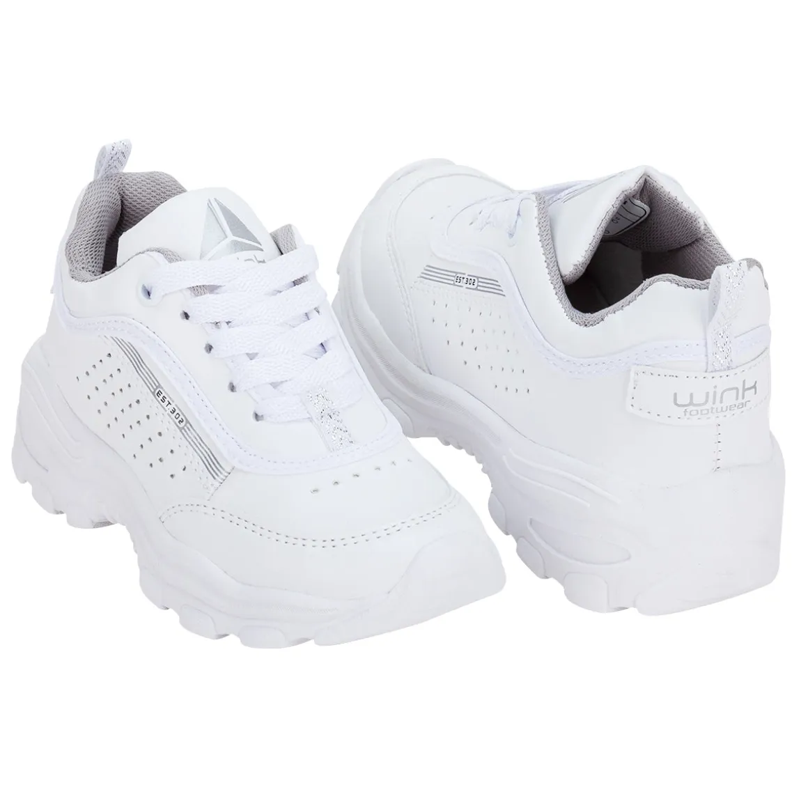 Tenis Blancos Escolar Moda Para Niña Joven Wink 01572