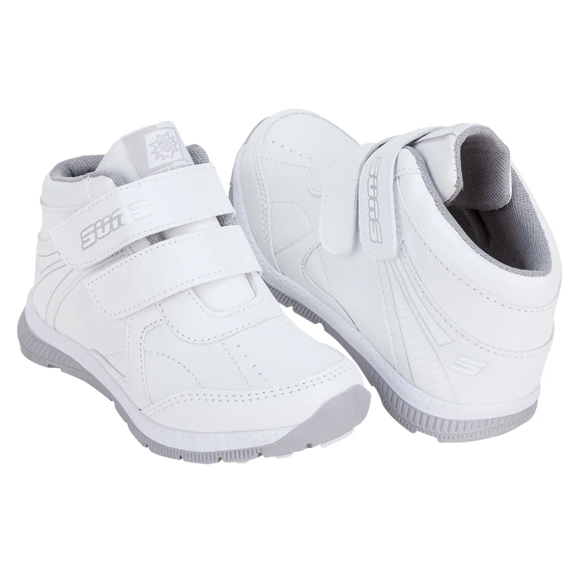 Tenis Blancos Escolar Para Niño Bota Velcro Suns 03023