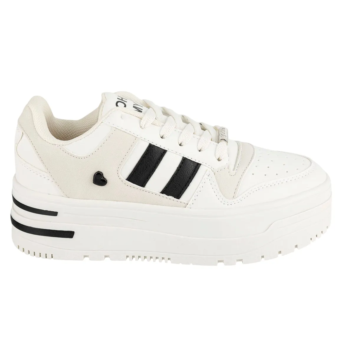 Tenis Blancos Moda Plataforma Para Mujer Gosh 06172