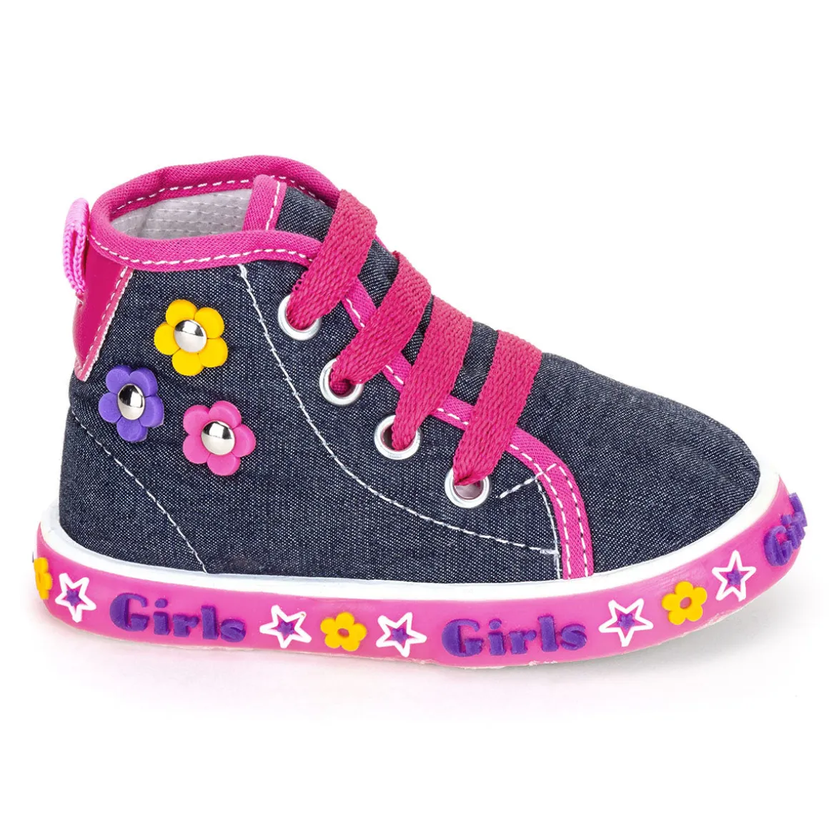 Tenis Moda Flores Mezclilla Niña Gonaykids 02190