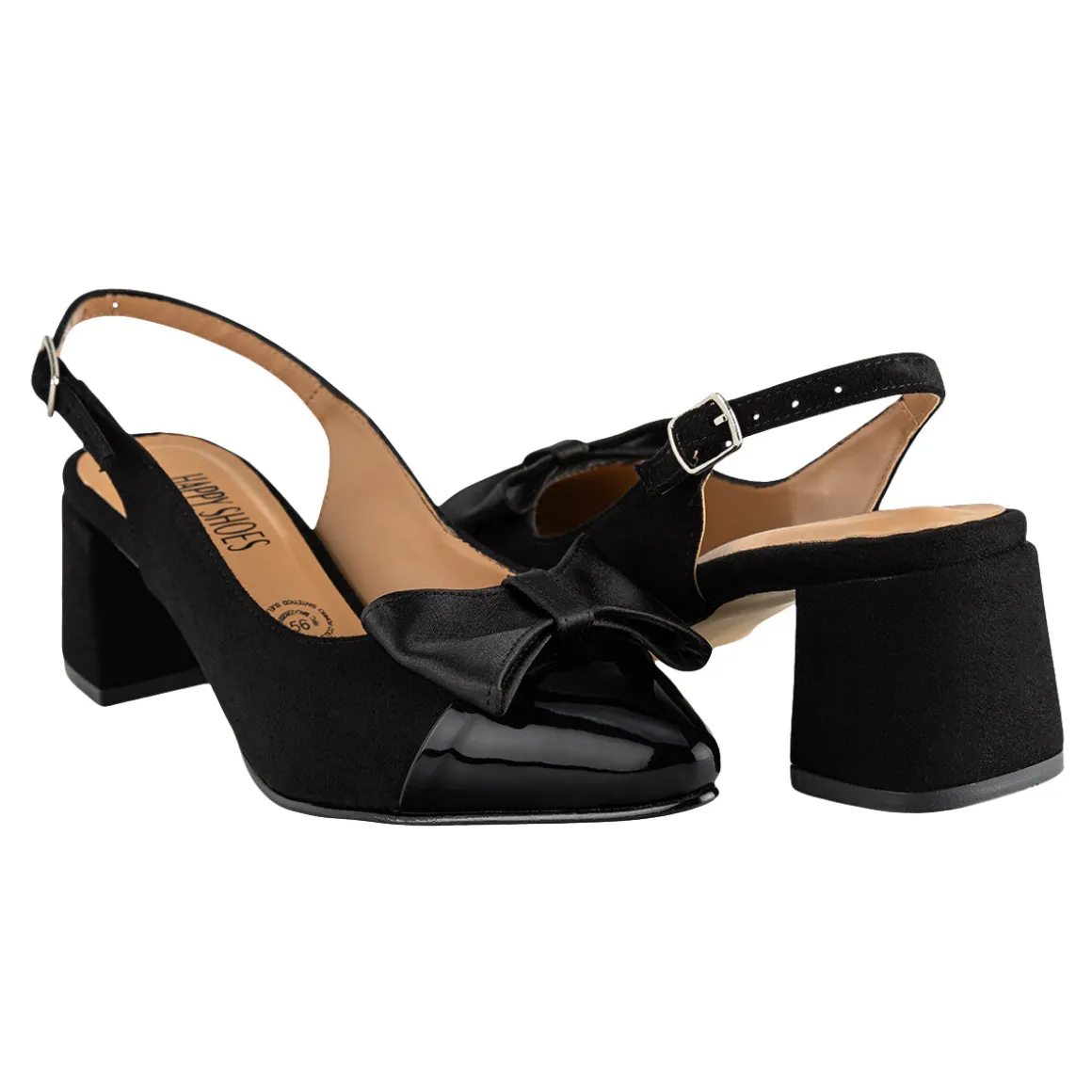 Zapatilla Happy Shoes Para Mujer Slingback Moño 08939-40