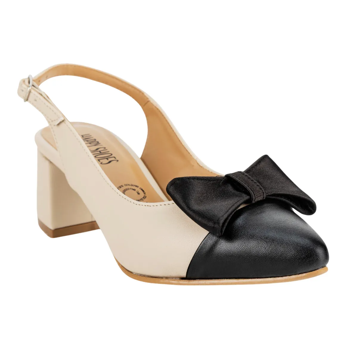 Zapatilla Happy Shoes Para Mujer Slingback Moño 08939-40