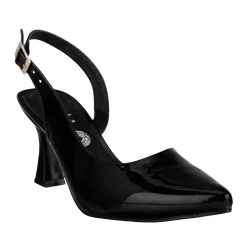 Zapatillas Slingback Tacón Acampanado Para Mujer Fiesta Graduación 08989
