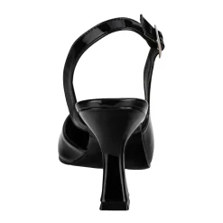 Zapatillas Slingback Tacón Acampanado Para Mujer Fiesta Graduación 08989