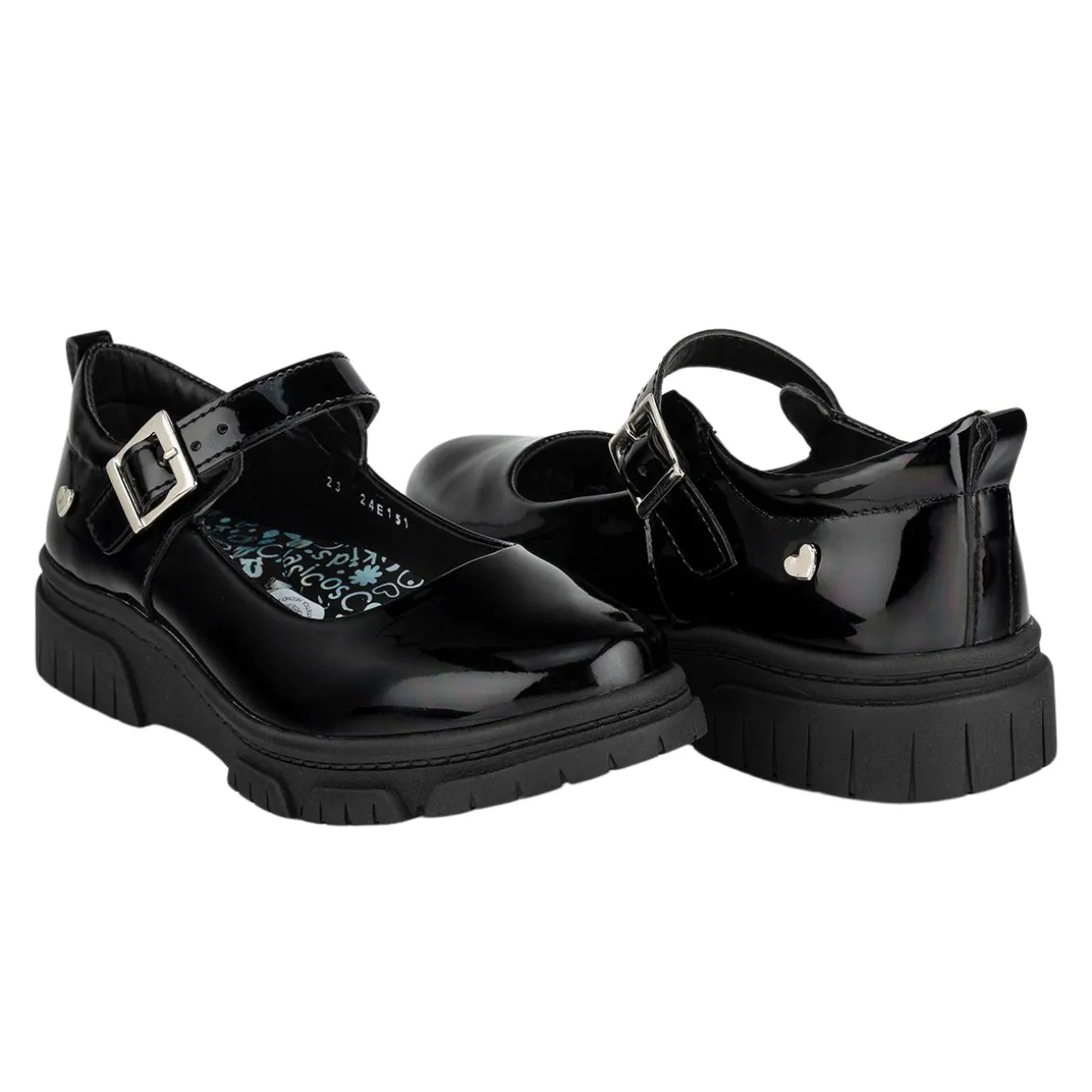 Zapato Charol Escolar Corazón Joven Blasito 05416