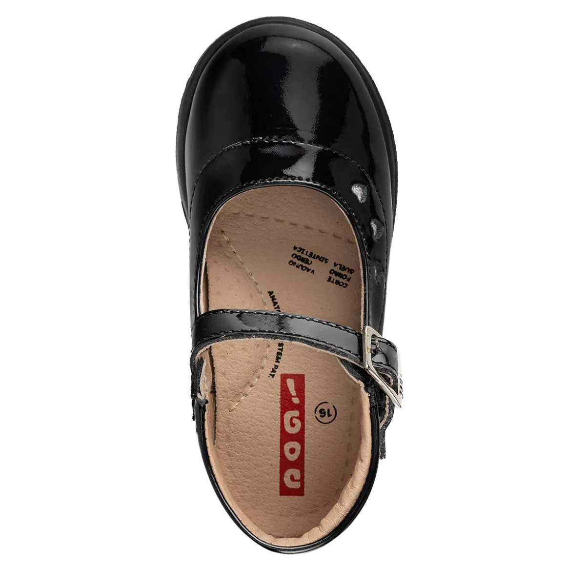 Zapato Dogi Para Niña Corazón Escolar Hebilla Negro 05507