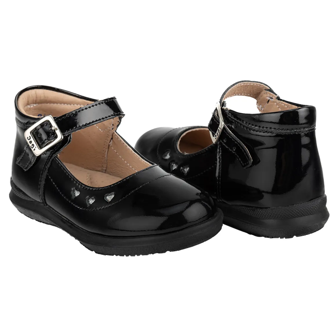 Zapato Dogi Para Niña Corazón Escolar Negro 05506