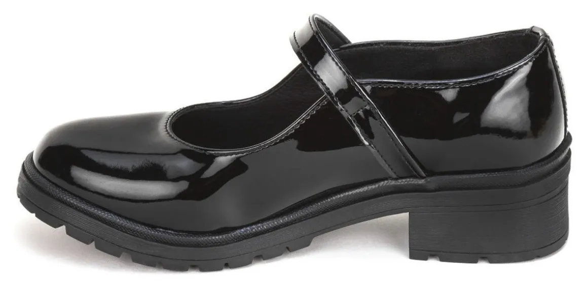 Zapato Escolar Bambino Para Niña Negro Charol Casual 02903