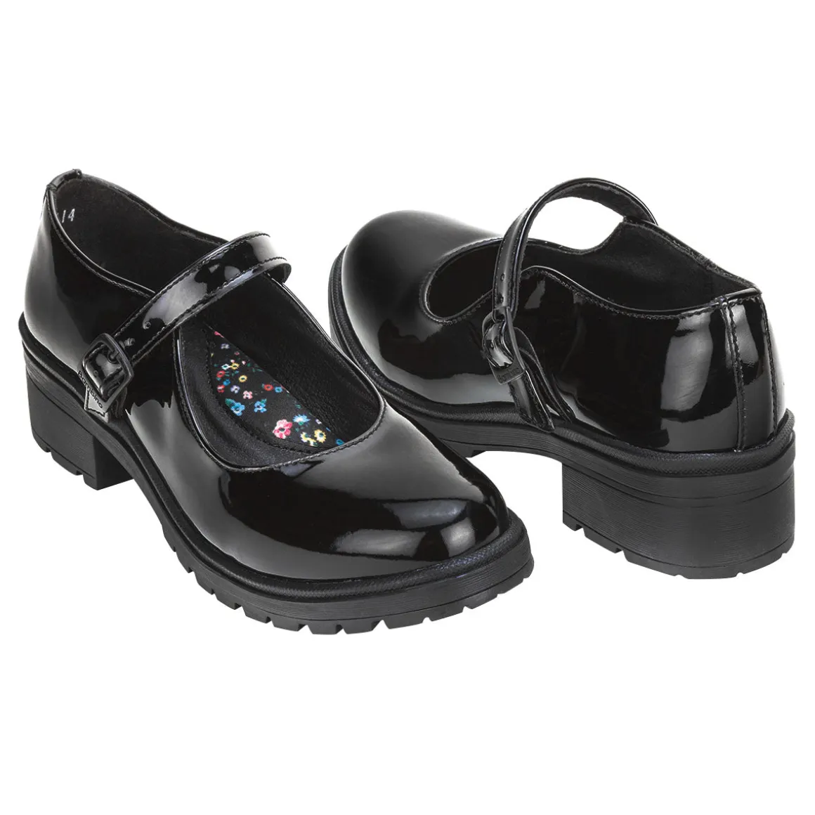 Zapato Escolar Bambino Para Niña Negro Charol Casual 02903