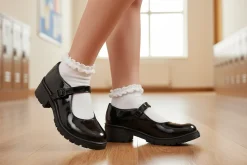 Zapato Escolar Bambino Para Niña Negro Charol Casual 02903