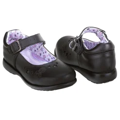 Zapato Escolar Bambino Para Niña Negro Hebilla 02906