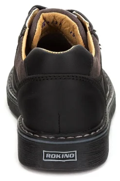 Zapato Escolar Casual Niño Piel Negro Rokino 00755