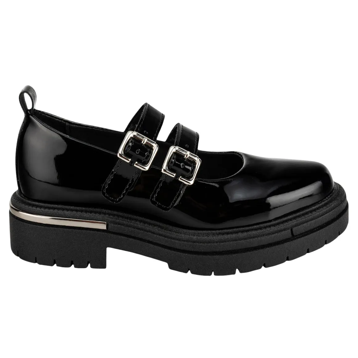 Zapato Escolar Chabelo Para Niña Mocasín Doble Hebilla 07227
