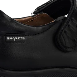 Zapato Escolar Coqueta Para Niña Negros Piel Casuales Flats 00140/141