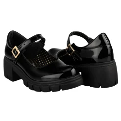 Zapato Escolar Happy Shoes Para Mujer Tacón Mary-Jane 07427
