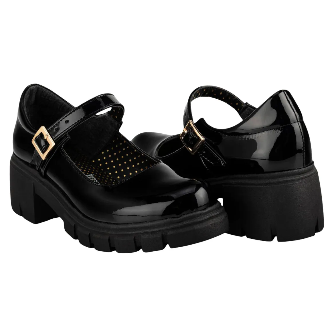 Zapato Escolar Happy Shoes Para Mujer Tacón Mary-Jane 07427