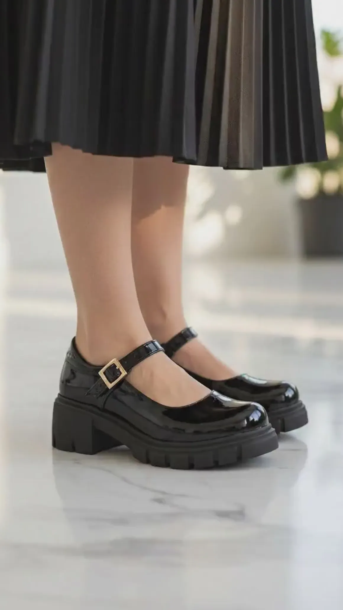 Zapato Escolar Happy Shoes Para Mujer Tacón Mary-Jane 07427
