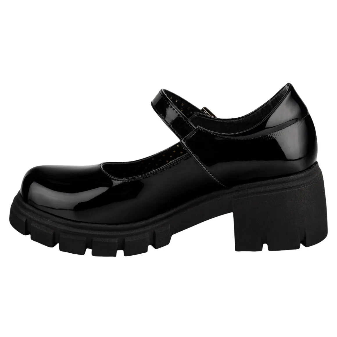 Zapato Escolar Happy Shoes Para Mujer Tacón Mary-Jane 07427