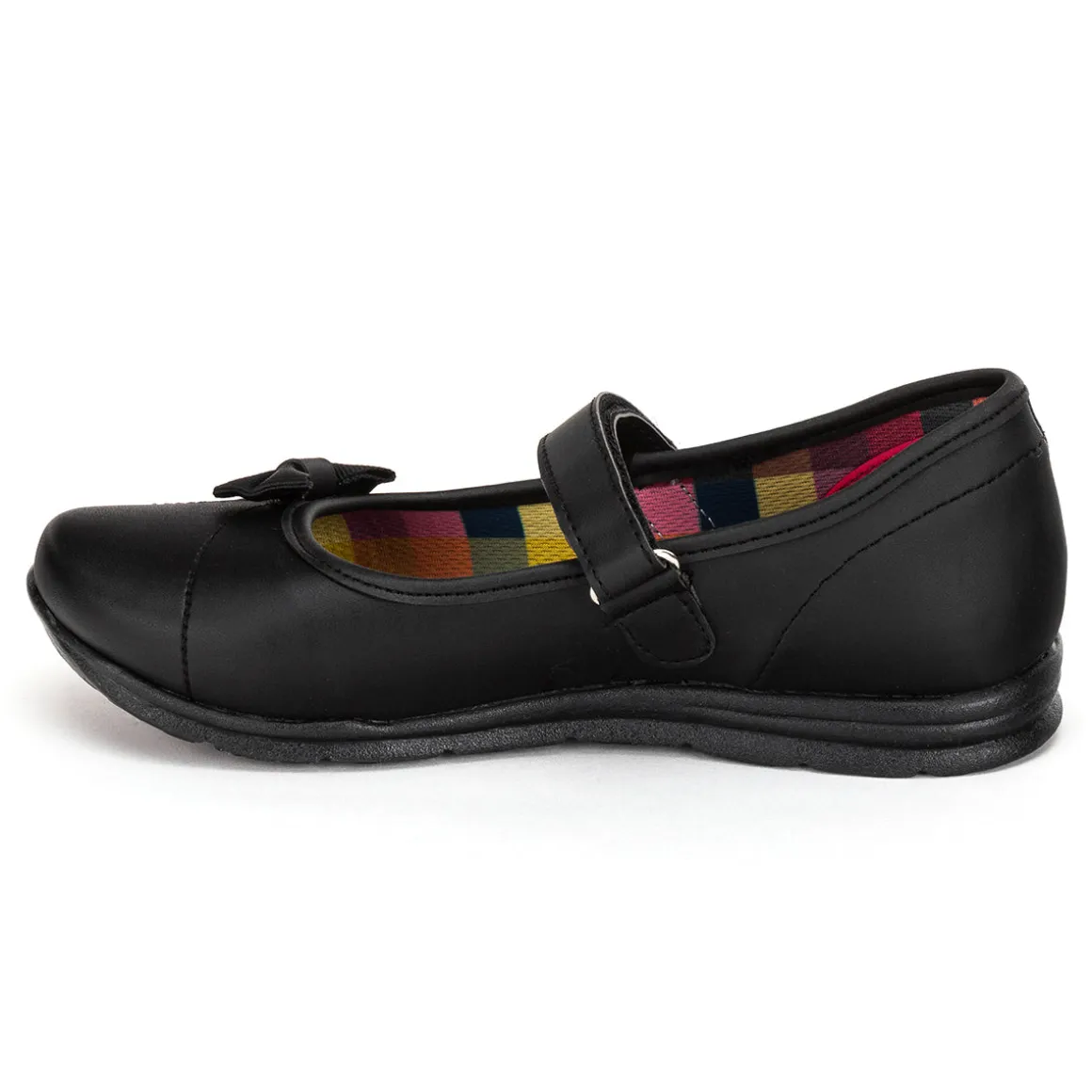 Zapato Escolar Moño Negro Velcro Joven Nick&wick 03006