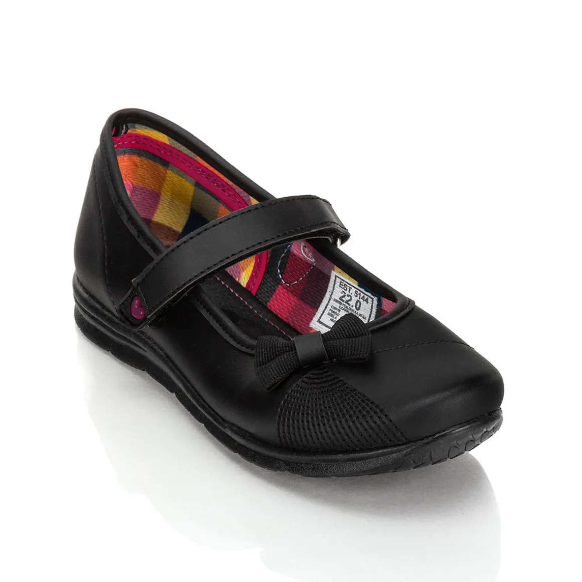 Zapato Escolar Moño Negro Velcro Joven Nick&wick 03006