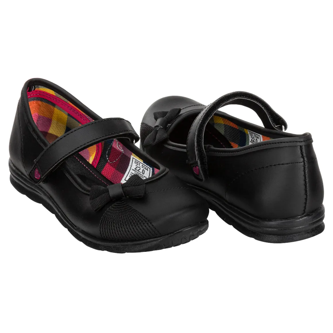 Zapato Escolar Moño Negro Velcro Joven Nick&wick 03006