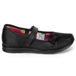 Zapato Escolar Moño Negro Velcro Niña Nick&wick 03005