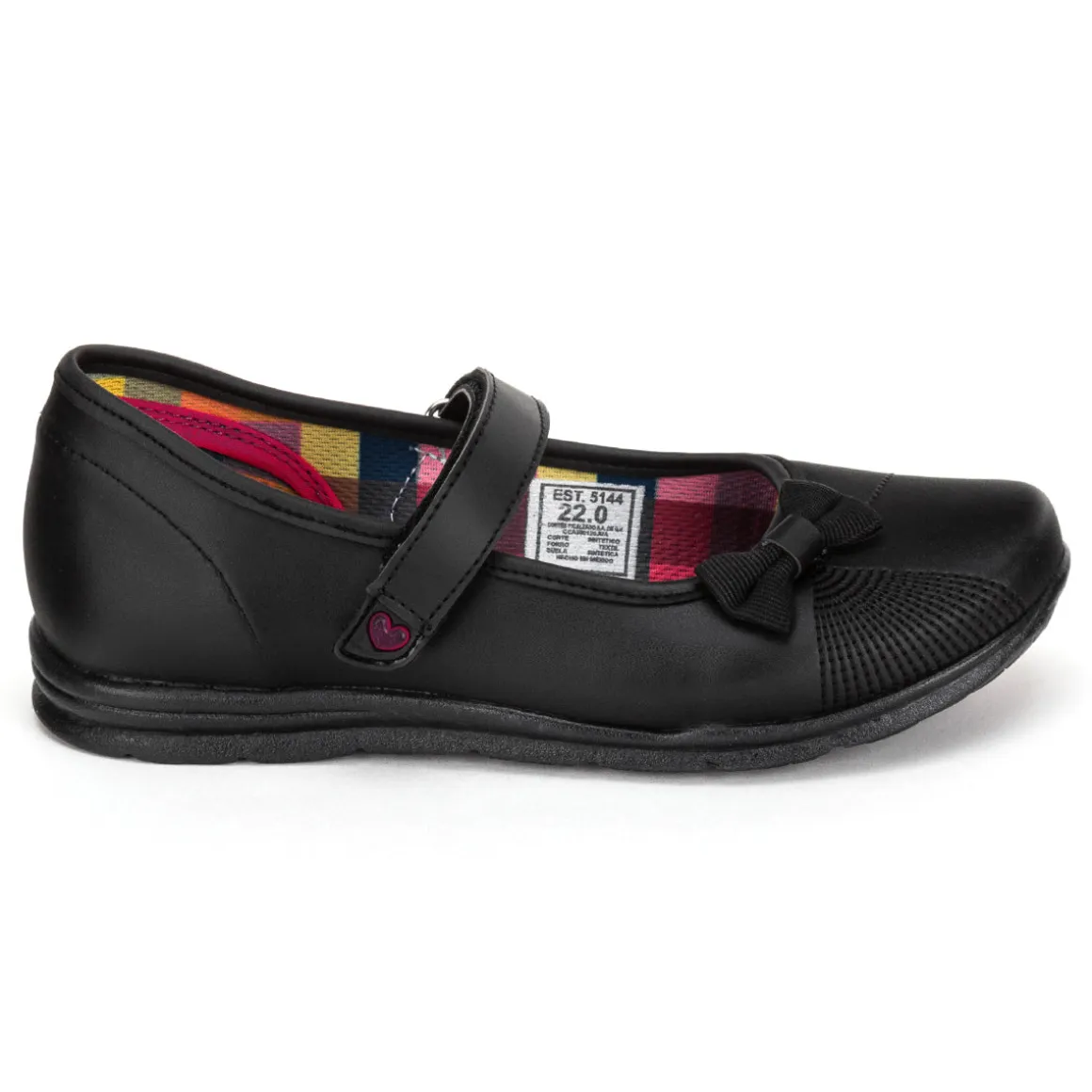 Zapato Escolar Moño Negro Velcro Niña Nick&wick 03005