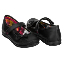 Zapato Escolar Moño Negro Velcro Niña Nick&wick 03005