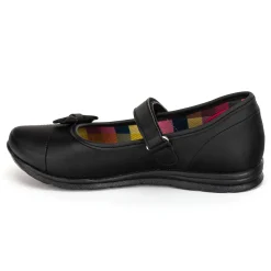 Zapato Escolar Moño Negro Velcro Niña Nick&wick 03005